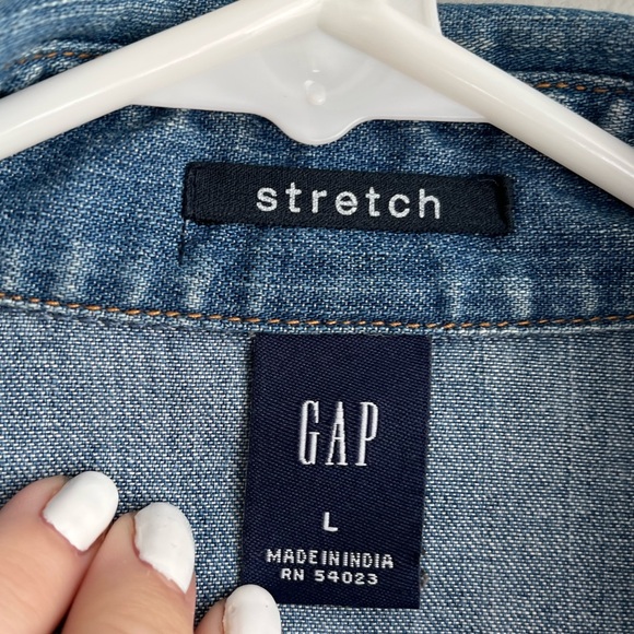 GAP Western Style Blue Denim Button Up Top - Picture 5 of 5